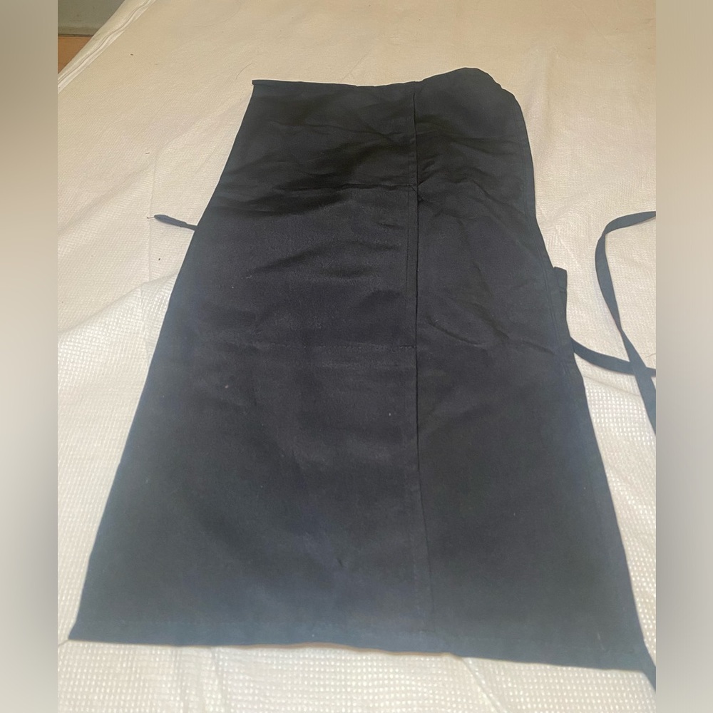 Classic Black Apron with Waist Ties